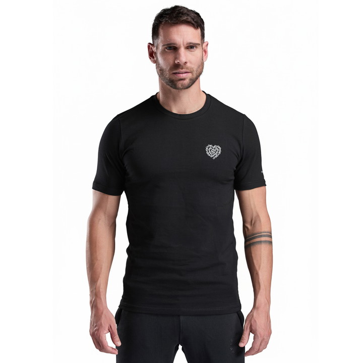 T-shirt Lifestyle EKOI HEART CHAIN Noir Gris
