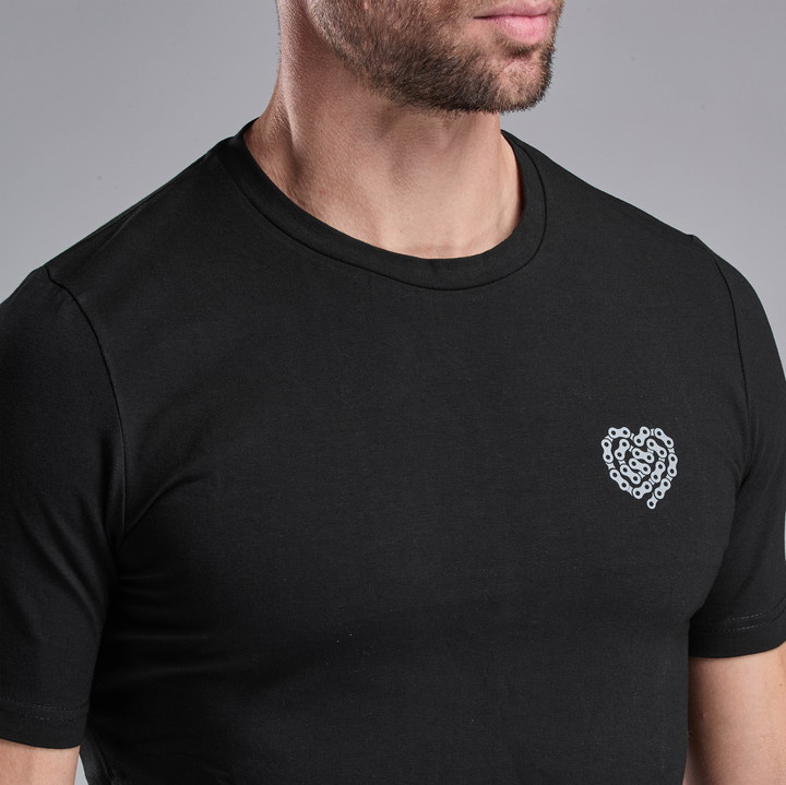 T-shirt Lifestyle EKOI HEART CHAIN Noir Gris