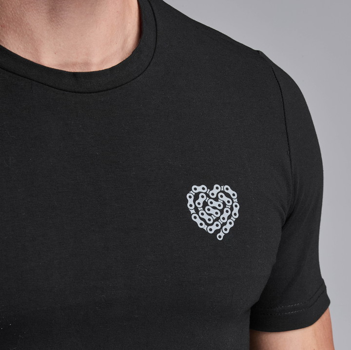 T-shirt Lifestyle EKOI HEART CHAIN Noir Gris