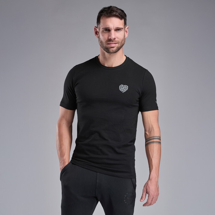 T-shirt Lifestyle EKOI HEART CHAIN Noir Gris