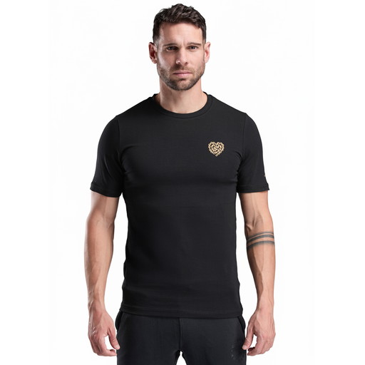 T-SHIRT LIFESTYLE EKOI CUORE DI CATENA NERO/BRONZO