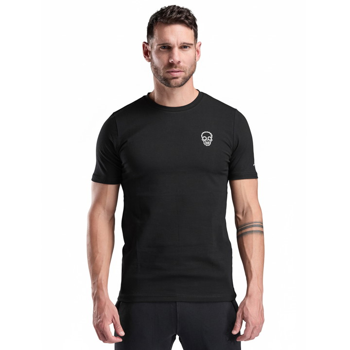 T-SHIRT LIFESTYLE EKOI CHAIN SKULL ZWART