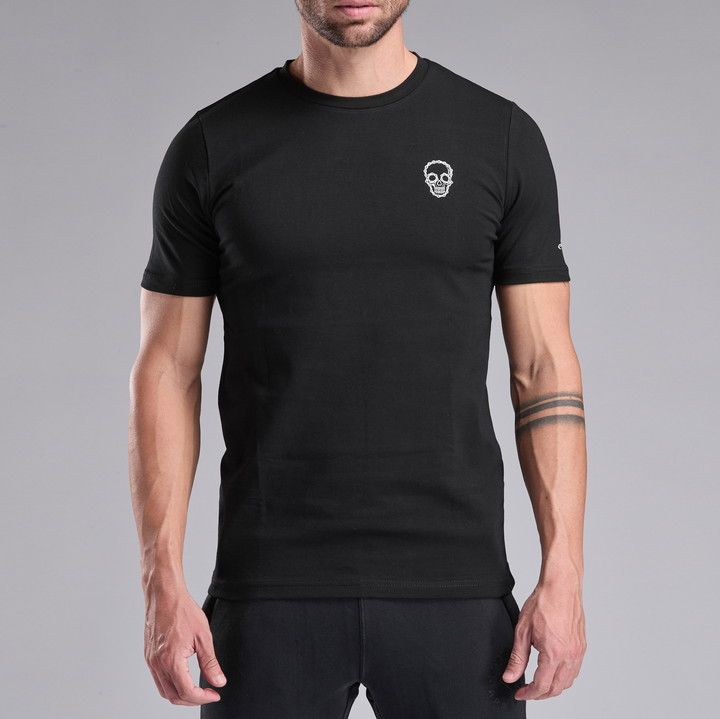 T-SHIRT LIFESTYLE EKOI CHAIN SKULL SCHWARZ