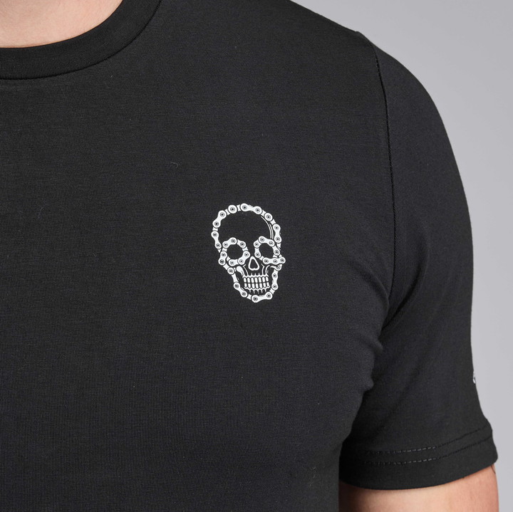 T-SHIRT LIFESTYLE EKOI CHAIN SKULL ZWART
