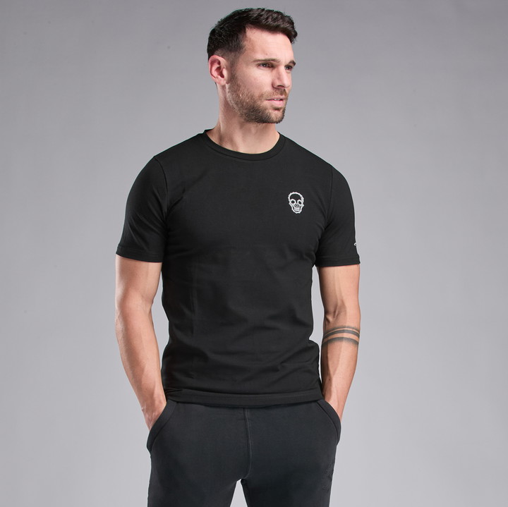 T-SHIRT LIFESTYLE EKOI CHAIN SKULL ZWART