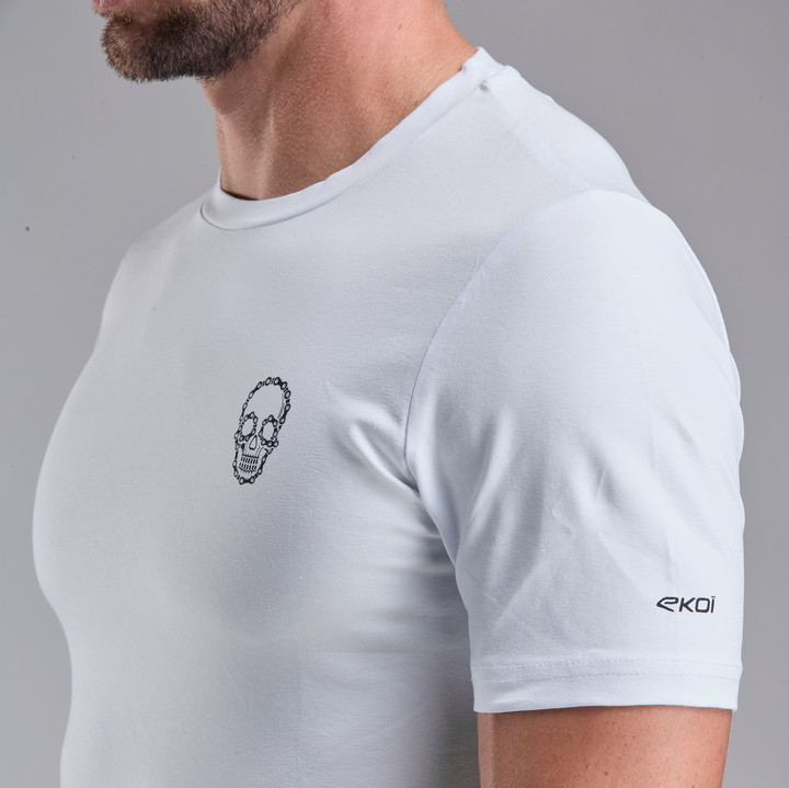 T-SHIRT LIFESTYLE EKOI CHAIN SKULL WIT