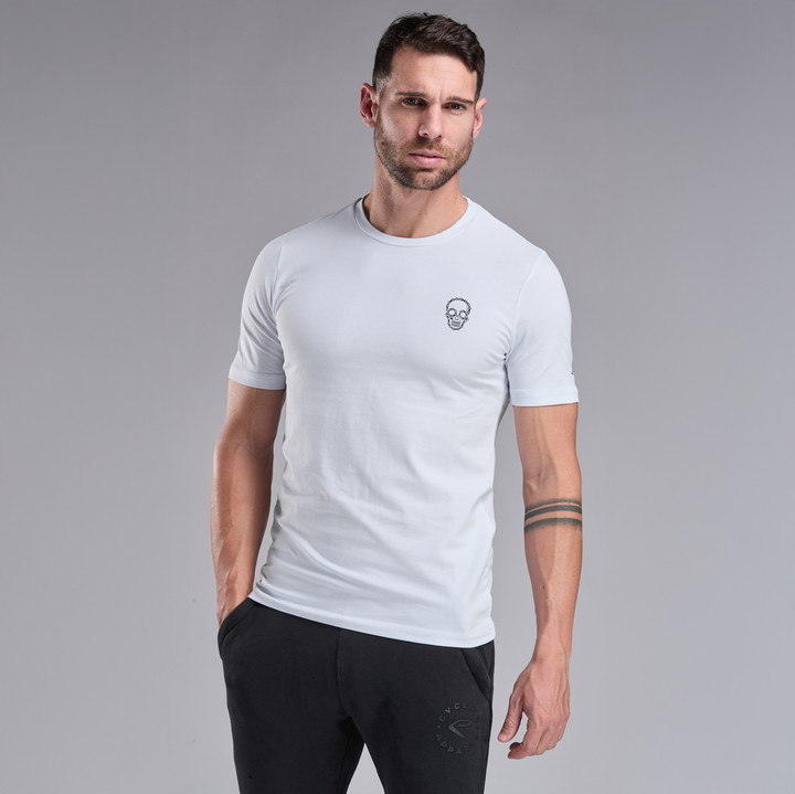 T-SHIRT LIFESTYLE EKOI KEDJA DÖDSKALLE VIT