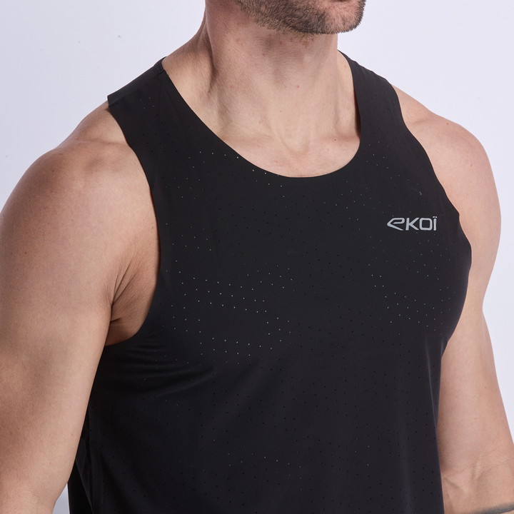 MAILLOT SIN MANGAS EKOI RUN PERF AIRFLOW NEGRO