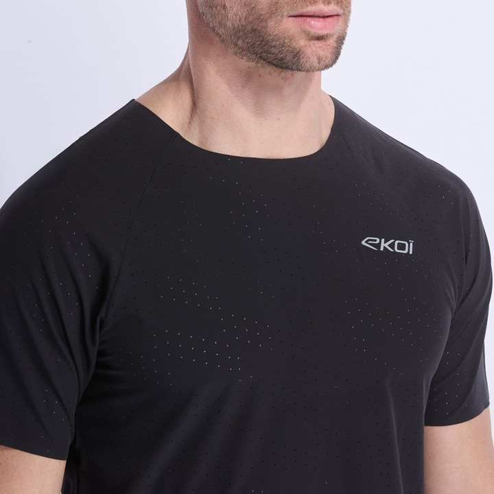 T-SHIRT EKOI RUN PERF AIRFLOW SCHWARZ