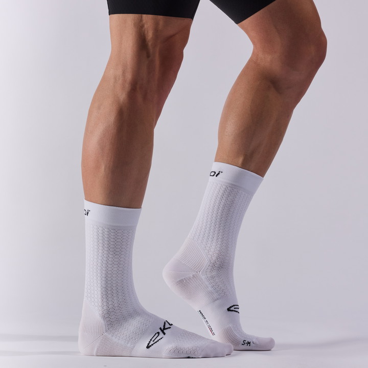 CALZE DA CICLISMO EKOI PERF ALLSEASON 18 BIANCO