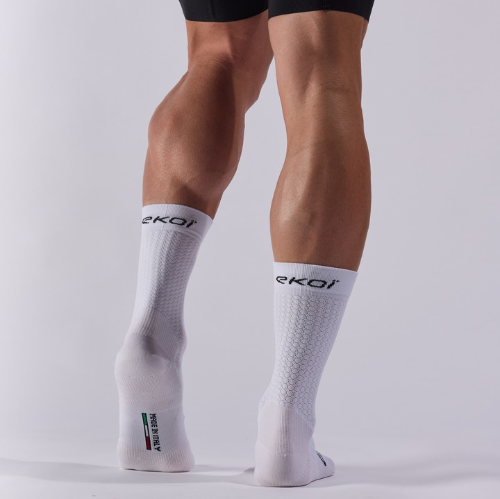 CALCETINES CICLISMO EKOI PERF ALLSEASON 18 BLANCO