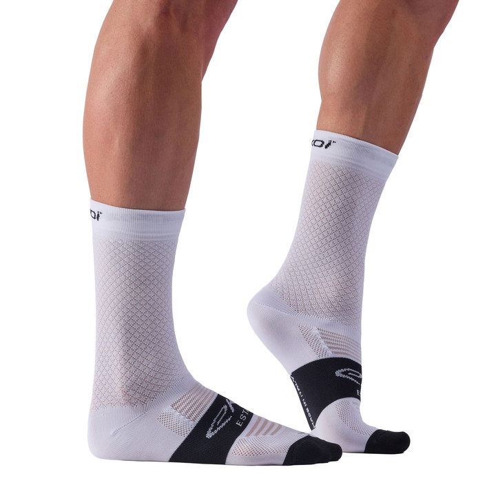 Fietssokken EKOI Perf ESTATE 18 cm Wit