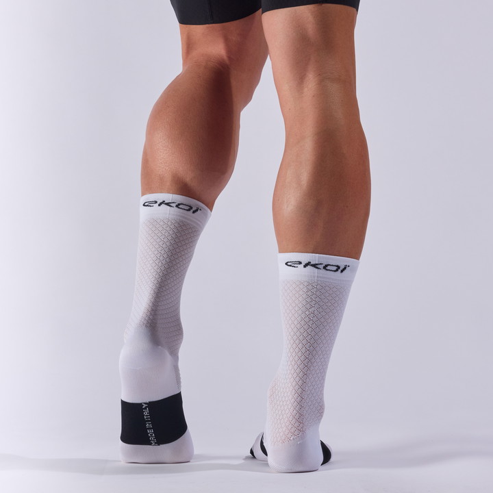 Fietssokken EKOI Perf ESTATE 18 cm Wit