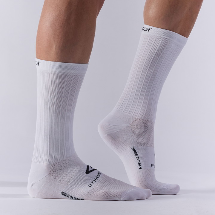Chaussettes vélo EKOI Perf DYNAMIC LINE 18  BLANC