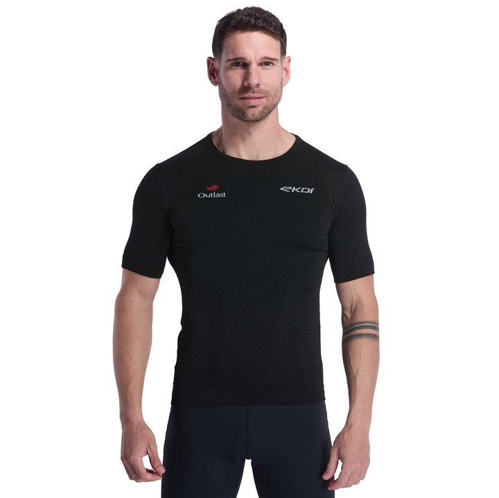 T-SHIRT EKOI RUN RACING OUTLAST SCHWARZ