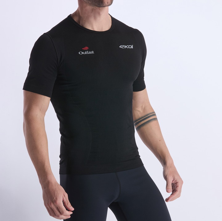 T-SHIRT EKOI RUN RACING OUTLAST SCHWARZ