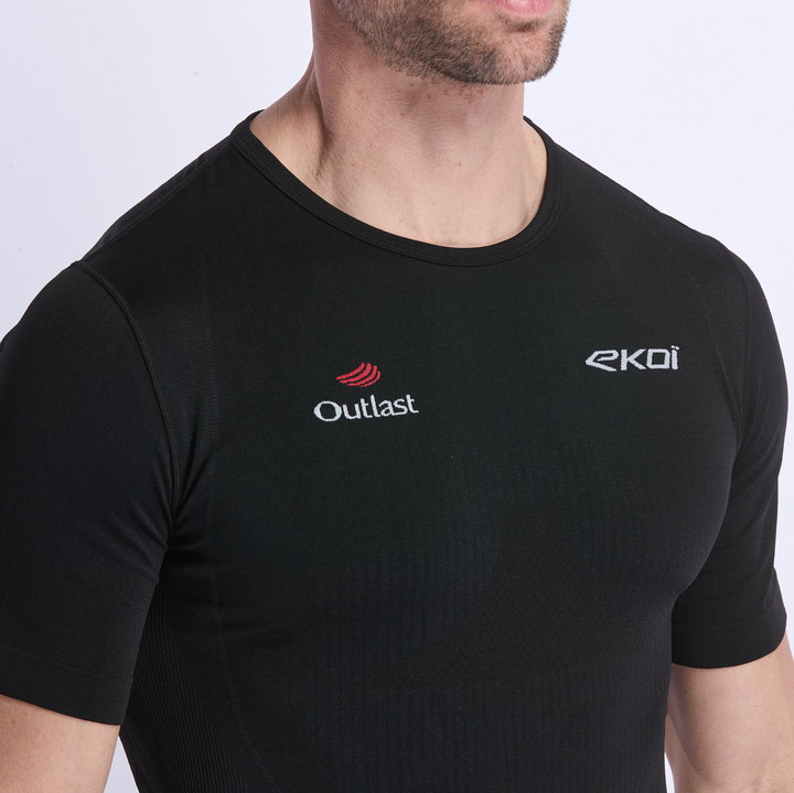 T-SHIRT EKOI RUN RACING OUTLAST SCHWARZ