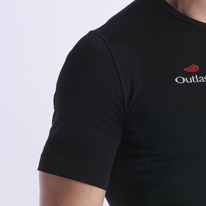 T-SHIRT EKOI RUN RACING OUTLAST SCHWARZ