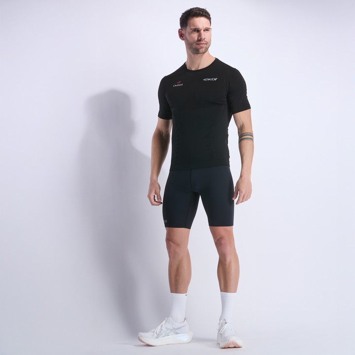 T-SHIRT EKOI RUN RACING OUTLAST SCHWARZ