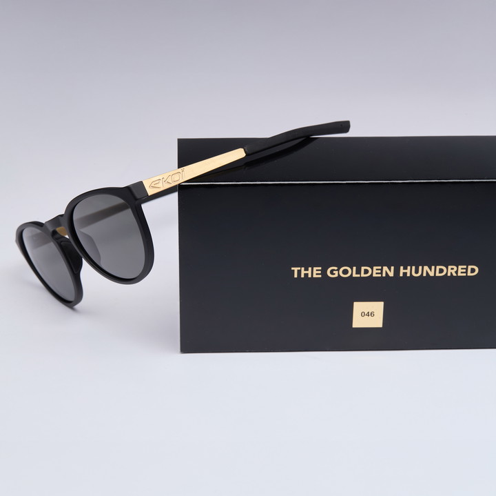 Radsportbrille EKOI Racing LIFESTYLE RUND LTD Gold 24k Polarisiert