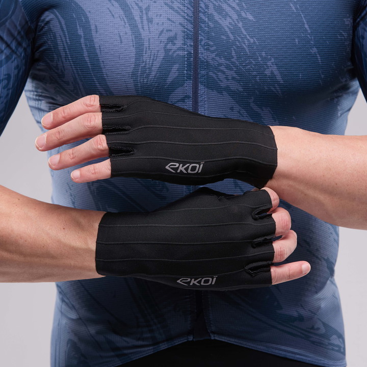 Gants vélo EKOI Racing Aero PRO Poron® Noir