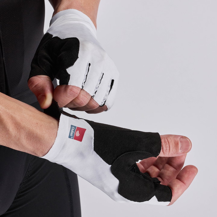 Gants vélo EKOI Racing OUTLAST® Poron® Blanc