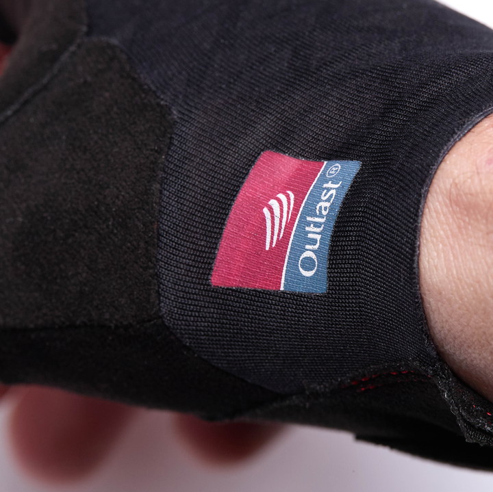 Gants vélo EKOI Racing OUTLAST® Poron® Noir