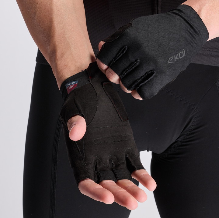 Gants vélo EKOI Racing OUTLAST® Poron® Noir