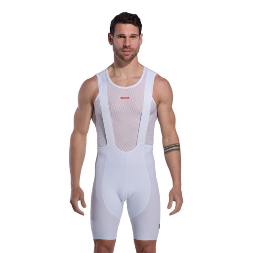 Cyklistické kraťasy s laclem EKOI Perf GEL ULTIMATE CROSS bílé