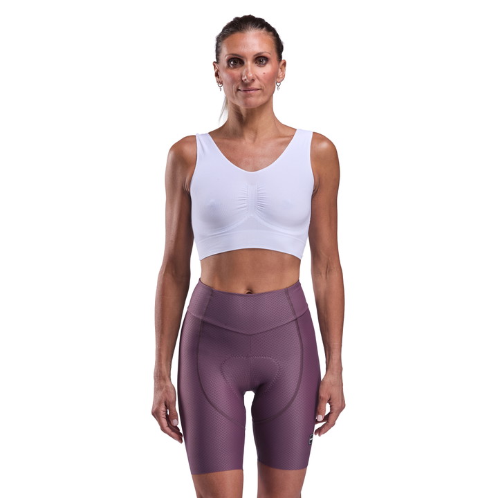 Damen-Radhose EKOI Perf GEL POWER CROSS ohne Träger Pflaume