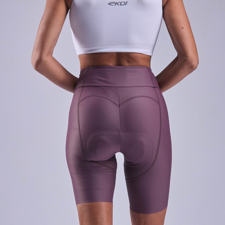 Damen-Radhose EKOI Perf GEL POWER CROSS ohne Träger Pflaume