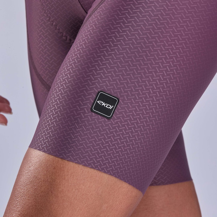 Damen-Radhose EKOI Perf GEL POWER CROSS ohne Träger Pflaume