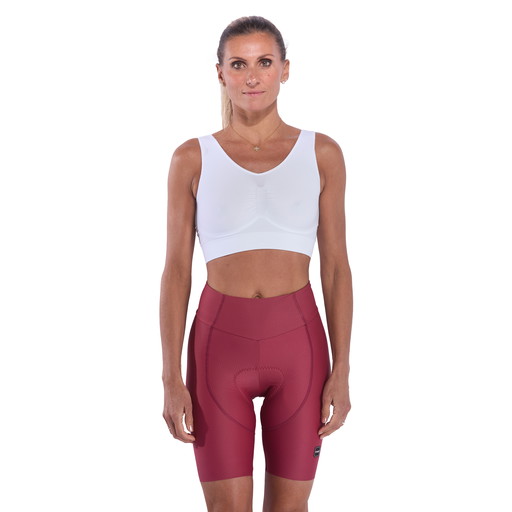 Culotte corto mujer EKOI Perf GEL POWER PIXEL sin tirantes Burdeos