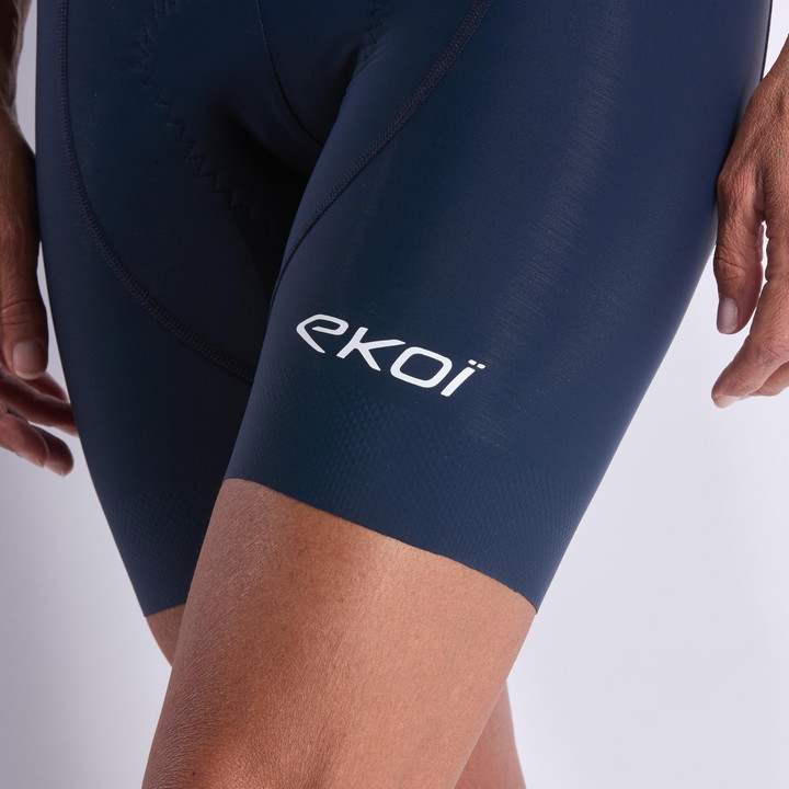 Cuissard femme EKOI Perf GEL POWER court sans bretelles Marine