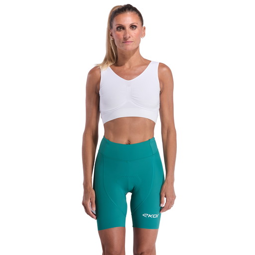 Bib shorts kvinnor EKOI Perf GEL POWER korta utan hängslen Smaragdgröna