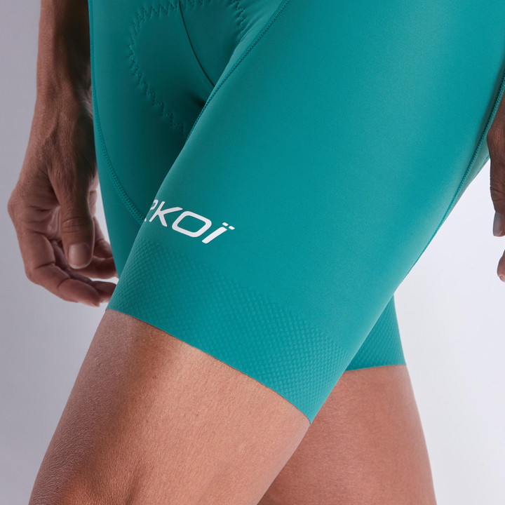 CUISSARD Femme EKOI PERF GEL POWER SANS BRETELLES COURT VERT AZUR