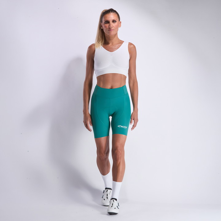 CUISSARD Femme EKOI PERF GEL POWER SANS BRETELLES COURT VERT AZUR