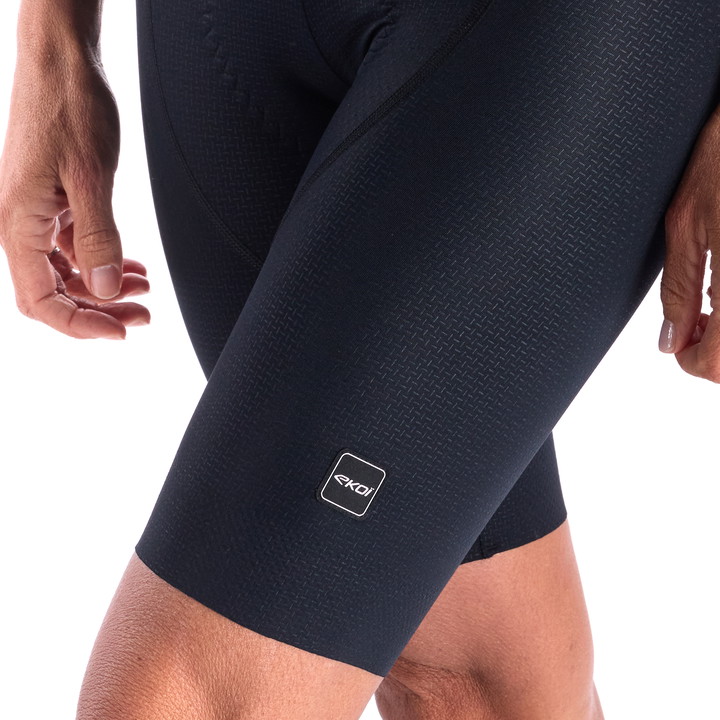 Damen-Radhose EKOI Perf GEL POWER PIXEL trägerlos Schwarz