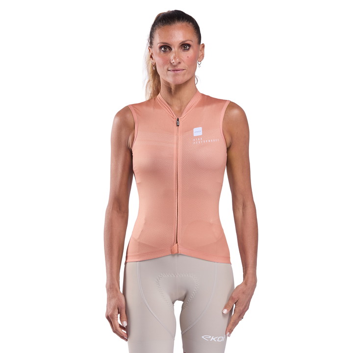 MAILLOT SANS MANCHES Femme EKOI PERF STREAMLINE TERRA COTTA