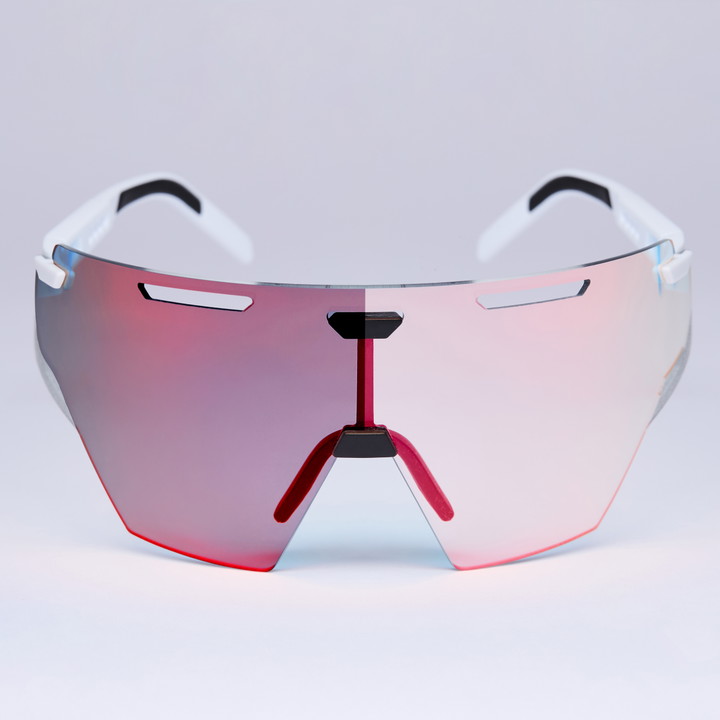Occhiali da ciclismo EKOI Racing ARIA Bianco Argento PH Rosso Chiaro Cat. 1-3