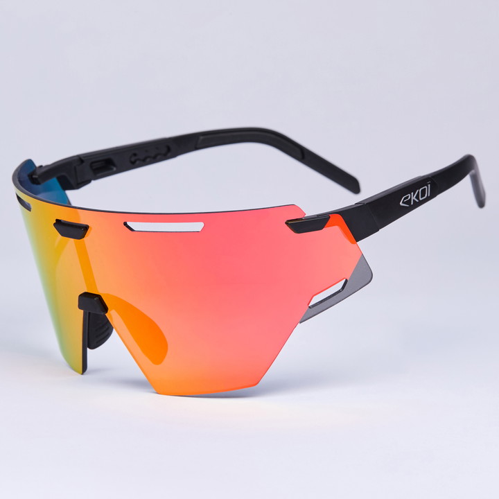Lunettes EKOI Racing ARIA Noir Silver REVO Rouge Cat3