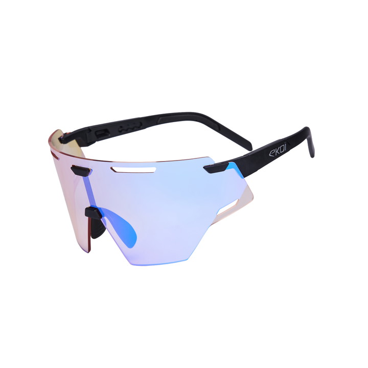 Lunettes EKOI Racing ARIA Noir Silver ICE Bleu Cat1 
