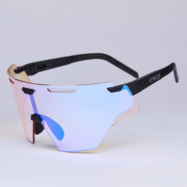 Lunettes EKOI Racing ARIA Noir Silver ICE Bleu Cat1 