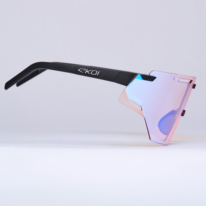Lunettes EKOI Racing ARIA Noir Silver ICE Bleu Cat1 