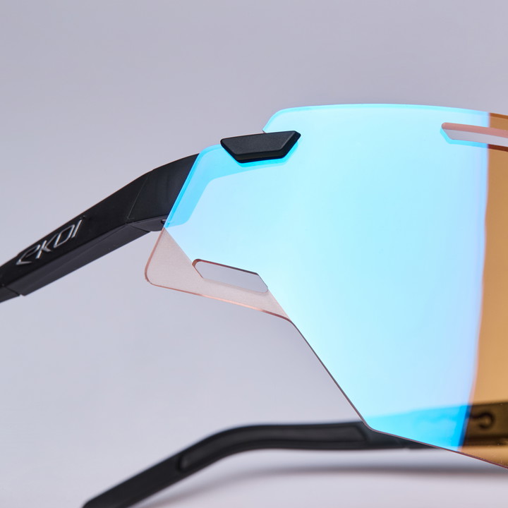 Lunettes EKOI Racing ARIA Noir Silver ICE Bleu Cat1 