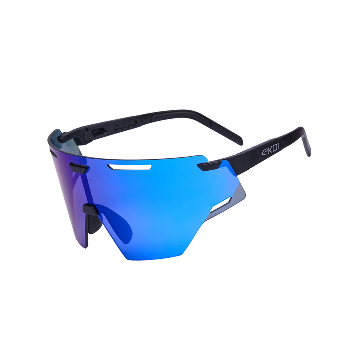 Lunettes EKOI Racing ARIA Noir Silver REVO Bleu Cat3