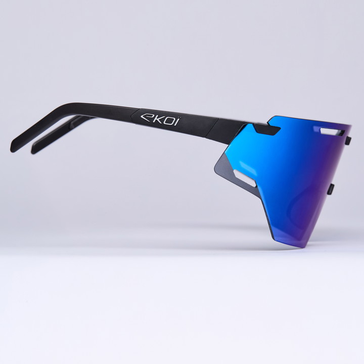 Lunettes EKOI Racing ARIA Noir Silver REVO Bleu Cat3