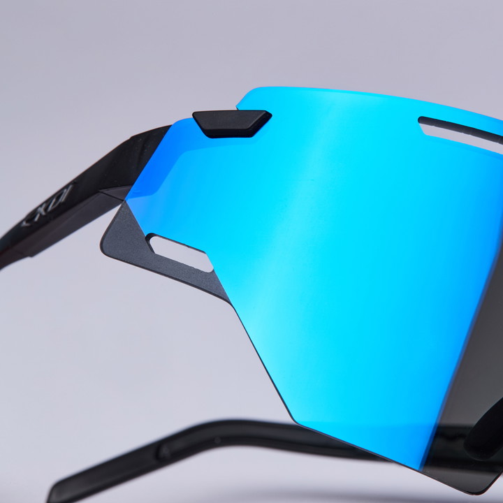 Lunettes EKOI Racing ARIA Noir Silver REVO Bleu Cat3