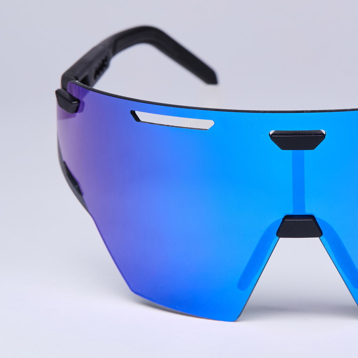 Lunettes EKOI Racing ARIA Noir Silver REVO Bleu Cat3