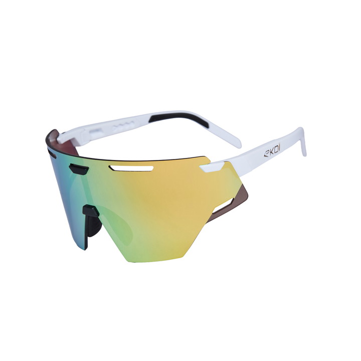 Lunettes EKOI Racing ARIA Blanc Gold REVO Gold Cat3